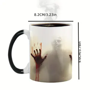 Produsen kustom Zombie Dead Rick tiba tangan panas berubah warna cangkir kopi ajaib porselen The Walking Dead Mug