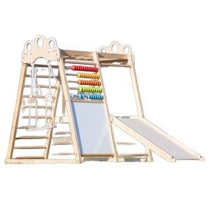 Estructura de escalada de madera para niños con tobogán y escalera para juegos en interiores y exteriores, entrenamiento de integración sensorial, 4-6 años - Product Image 5