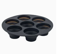 Moule à gâteau pliable en silicone de qualité alimentaire à sept trous, plateau de cuisson carré en forme d'étoile rose, outil de bricolage pour gâteau avec sac emballé