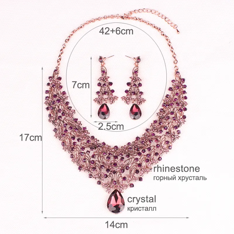 Vintage Statement Necklace Earrings Retro Indian Bridal Jewelry Sets Women's Party Wedding Costume Accessories Gifts for Women