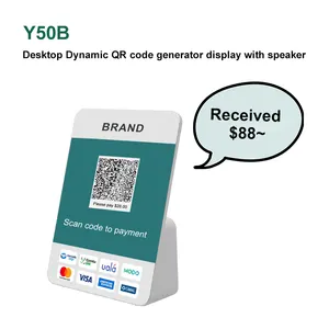 Y50B masası dinamik QR ödeme kodu jeneratörü ve ödeme bildirimi için ekran ve bulut tabanlı hoparlör ile ekran