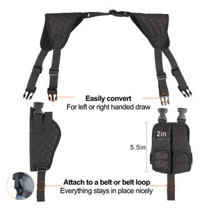 戦術的耐久性隠しキャリー調整可能ユニバーサル右左バッグショルダーホルスターマガジンポーチ付き600Dナイロン - Product Image 4