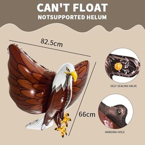 Bulk Large Brown White Bald Eagle Foil <b>Balloon</b>, Metallic Patriotic Themed for Party <b>Decor</b> - Product Image 3