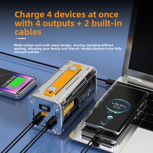 Batterie externe en plastique 40000 <span class=keywords><strong>mAh</strong></span> 50000 <span class=keywords><strong>mAh</strong></span>, charge bidirectionnelle super rapide 100W, lampe torche LED haute puissance, compacte pour l'extérieur - Product Image 5