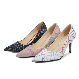 Chaussures à talons hauts sexy en cristal couleur bonbon, à enfiler, talon moyen, pour femmes, grandes tailles 46, été - Product Image 1
