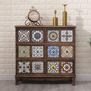 Gabinete de almacenamiento tipo cajón de madera maciza, 2 cajones, 2 compartimentos, 2 estantes, diseño moderno, acabado pintado para sala de estar y dormitorio - Product Image 2