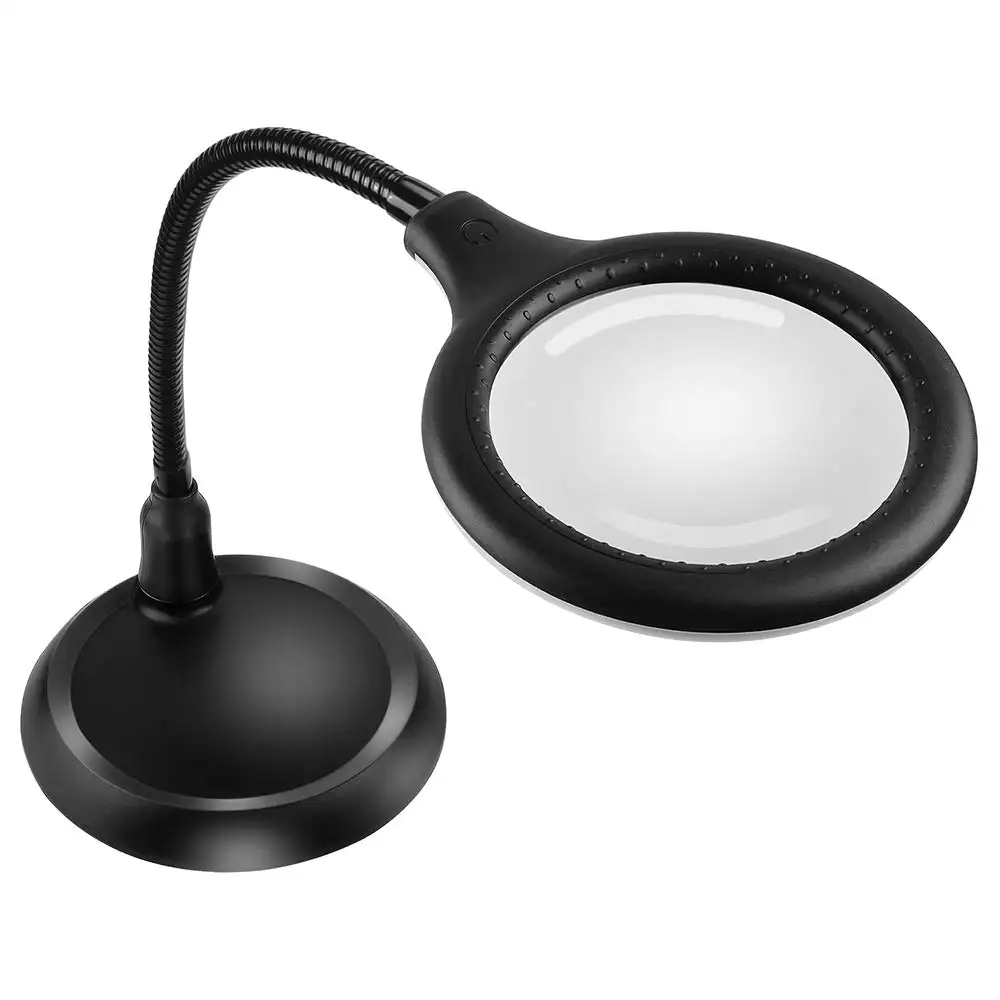 5X Magnifying Lamp Large Hands Free Magnifying Glass with Light and Stand for Reading Hobbies Crafts Workbench