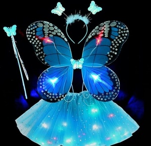 Le ragazze dei bambini hanno portato le <span class=keywords><strong>ali</strong></span> di farfalla illuminate con la gonna di tutù le <span class=keywords><strong>ali</strong></span> di <span class=keywords><strong>fata</strong></span> dell'angelo Costume Set di oggetti di scena delle <span class=keywords><strong>ali</strong></span> luminose - Product Image 2