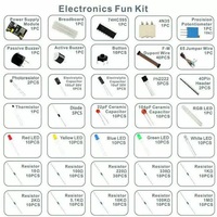 Kit d'apprentissage Kit de composants électroniques Kit de bricolage débutant avec planche à pain MB-102 et fil Dupont