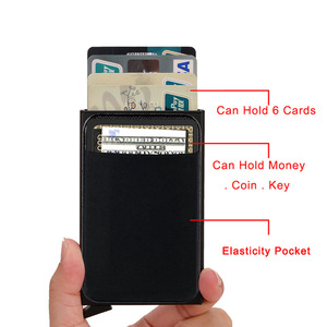 Portacarte Automatico Minimalista da Uomo con Blocco RFID, Portafoglio Ultra Sottile <span class=keywords><strong>e</strong></span> Leggero con Fermasoldi - Product Image 5