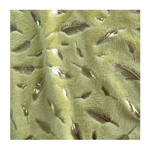 Meilleure vente 100% Polyester feuille impression or bronzé Minky Velboa tissu pour couverture - Product Image 1