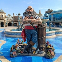 Statue de capitaine pirate de haute qualité conçue sur mesure Sculpture en fibre de verre en résine pleine grandeur pour cadeaux