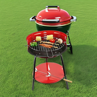 Mini gril de fumeur de charbon de bois Portable sans fumée barbecue rond en acier et en métal de fer pour le camping d'arrière-cour de jardin