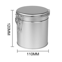 Boîtes en étain rondes mates de qualité alimentaire, hermétiques, personnalisées pour le café, le thé, le lait, avec couvercle, impression de design en gros