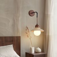 Lampe murale LED en travertin jaune Wabi Sabi japonais pour chambre à coucher, lumière blanche chaude pour l'éclairage des couloirs