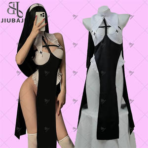 Lencería Sexy para Mujer Uniforme de <span class=keywords><strong>Monja</strong></span> Vestido de Sirvienta sin Entrepierna Disfraz de Cosplay Juego de Rol Ropa Erótica para Adultos Conjunto de Ropa Interior de Hermana - Product Image 2
