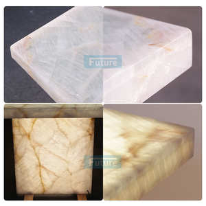 Luxury 100% Natural <b>Light</b> Transmission White Onyx Stone Hotel Villa Apartment 6 Seats Rectangle Top Dining Table - Product Image 2