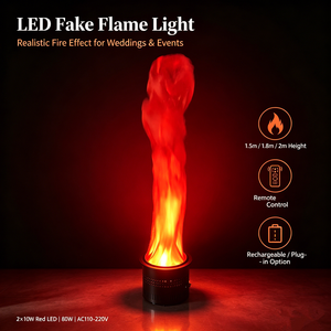 LED-Kunstflammen-Licht Rotes LED-Bühneneffektlicht mit Fernbedienung Wiederaufladbar Steckbar Künstliche <span class=keywords><strong>Feuerlampe</strong></span> für Veranstaltungen und Partys - Product Image 1