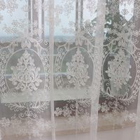 Voilage court en dentelle fine tissée avec œillets, moderne, toutes saisons, installation latérale, pour la décoration intérieure, rideaux et cantonnières