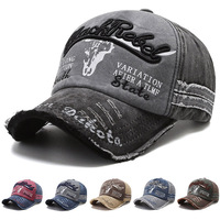 Gorra de béisbol lavada con letras bordadas Retro, estilo coreano de alta calidad, protección solar a la moda, sombrero con visera, hebilla de Metal para hombres y mujeres