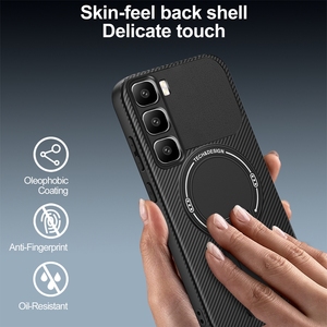 Nouvelle couverture de téléphone en Fiber de carbone hybride Tpu Pc la plus vendue pour Infinix Hot 60 Pro + 4G étui magnétique avec support - Product Image 5