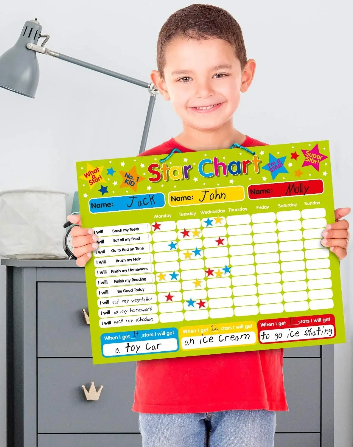 kids educational Learning magnetic reward chart custom children's fridge whiteboard calendar