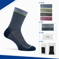 Chaussettes de cyclisme ventilées Ride Fit bleu-gris, maille respirante, bord côtelé, faible volume, zones de couleur inaltérable, construction talon-orteil, tableau des tailles