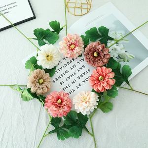 Flores artificiales de <span class=keywords><strong>caléndula</strong></span> de tela de seda individual para boda, artículo decorativo, flores realistas con sensación de gama alta - Product Image 1