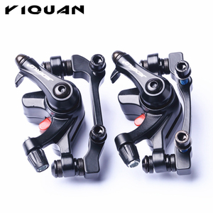 Frein à disque en alliage d'<span class=keywords><strong>aluminium</strong></span> noir pour vélo de montagne et de route MTB Freins à disque à étrier mécanique pour vélo Double frein - Product Image 2