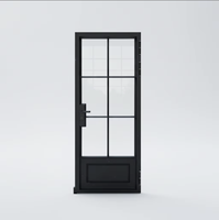 Juego de Puerta Completo de Aluminio con Doble Puerta Arqueada Estilo Francés BOCHARM, Anti-Robo, para Cocina, Apartamento, Dormitorio, Villa