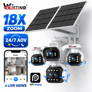 กล้องโซลาร์เซลล์ Wistino 4G รุ่นห้าเลนส์ สี่จอภาพ ซูม 18 เท่า ระบบตรวจจับความเคลื่อนไหวพร้อมสัญญาณเตือน  ออนไลน์ตลอด 24 ชั่วโมง 7 วันต่อสัปดาห์  แผงโซลาร์เซลล์ 2 แผง กล้อง Aov Solar - Product Image 1
