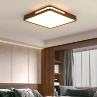 Plafonnier LED intelligent de haute qualité en fer carré et acrylique avec interrupteur de commande de couleur changeante pour salon