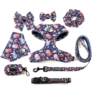 Diseñador de moda Neopreno Poliéster Arnés para perros Pajarita Color Rosa personalizado Impresión de alimentos Sublimación <span class=keywords><strong>Collar</strong></span> y correa para perros - Product Image 5