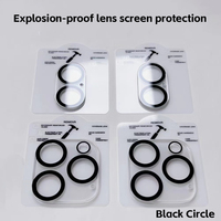 Protecteur d'objectif 3D anti-rayures en verre trempé pour iPhone 14, 15 Pro Max, 16 Plus, résistant aux flammes