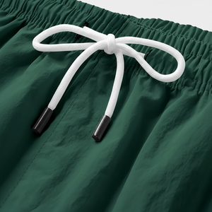 Pantalones Cortos Cargo de Algodón para Hombre, Ecológicos, de Secado Rápido, Antiarrugas, Cintura Elástica con Cordón, Diseño Sólido, para Gimnasio y Entrenamiento de Verano - Product Image 1