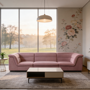 Ensemble de canapés modulaires modernes de luxe en tissu velours rouge, canapé en velours marron personnalisé, canapé en forme de <span class=keywords><strong>L</strong></span>, meubles de salon - Product Image 6