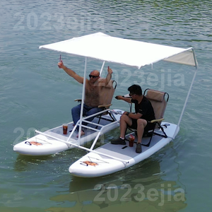 Catamarano Gonfiabile di Lusso con Tettuccio Rimovibile e Sedili Comfort, Pontone Gonfiabile per 2 Persone per <span class=keywords><strong>Pesca</strong></span> e Attività Acquatiche - Product Image 2