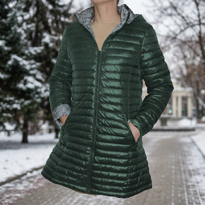 Veste matelassée épaisse à fermeture éclair pour femmes et hommes, en flanelle florale respirante, pour l'hiver, blanche - Product Image 3