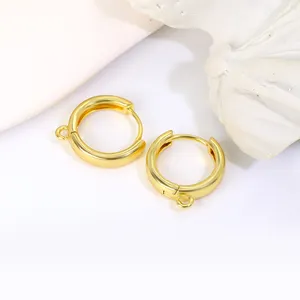 2023 New Design Gold Plated Chic O Shaped Hoop Earrings Womens Chunky Hoops Geometrical Brass Earring Minimalist