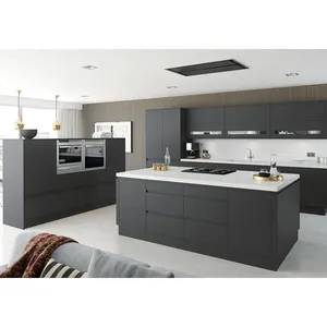 Moderna lacca grigio 2 Pac mobili da cucina per la casa lacca bianca lucida armadi da cucina
