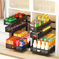 Estante Metálico de 3 Niveles para Gabinete, Extraíble, Ajustable en Altura, para Cocina o Baño, Organizador Deslizable Debajo del Fregadero
