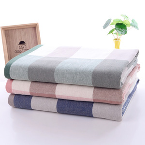 Serviette de Bain en Gaze de Coton Pur Kim Ryan 70x140cm, Motif à Carreaux, Épaisse et Absorbante, Ensemble de Serviettes pour Adultes et Usage Domestique - Product Image 2