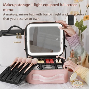 Organizador de Cosméticos Portátil de Viaje, Caja de Almacenamiento 2026, Bolsa de Maquillaje Iluminada, Estuche de Maquillaje con Espejo de Pantalla Completa - Product Image 1