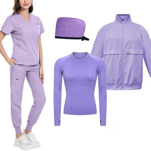 3 pezzi camicette e camicie Set Scrub per uomo donna con cerniera anteriore giacca calda con tasche Plus Size pantaloni OEM <span class=keywords><strong>infermiera</strong></span> uniforme - Product Image 5