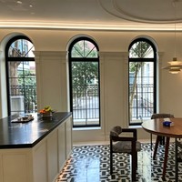 Ventana Francesa Resistente a la Intemperie con Recubrimiento en Polvo, Color Personalizado, Anti-UV para Fachadas de Edificios Exteriores