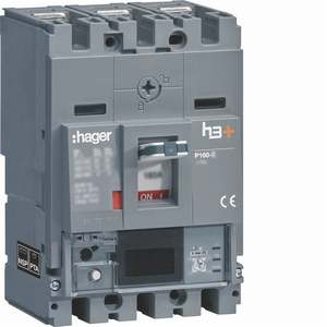 HHS160NC Personalizzabile con interruttore automatico scatolato Hagers H3+ P160 LSIG Energy 3P 25kA 160A - Product Image 1