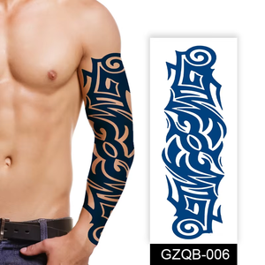 Autocollants de tatouage temporaires à base de plantes pour bras entier, étanches, motif Vierge Marie, Couronne, Lion, pour hommes, vente en gros - Product Image 4