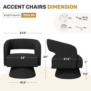Sillón Giratorio de Diseño, Extra Grande, de Terciopelo, Moderno y Lujoso, para Sala de Estar, Dormitorio, Apartamento, Comedor, Oficina en Casa, Exterior, Hotel - Product Image 5