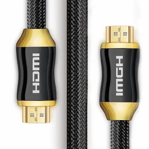 Нейлоновый кабель HDMI-HDMI версии 2,0, 4K, кабель 2,0 60 Гц, 3D 1080P, 18 Гбит/с, 1 м, 1,5 м, 2 м, 3 м, 5 м, 8 м, 10 м, 15 м, 20 м, HDMI-кабель черный