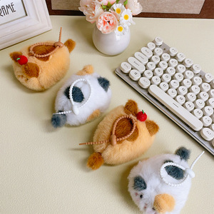 HECION Adorable <span class=keywords><strong>Peluche</strong></span> <span class=keywords><strong>Chat</strong></span> Ronronnant, Poupée Ours Cerise, Porte-clés, Pendentif de Sac Mignon, Animal en <span class=keywords><strong>Peluche</strong></span> Tendance, Cadeau pour Enfants et Filles - Product Image 5